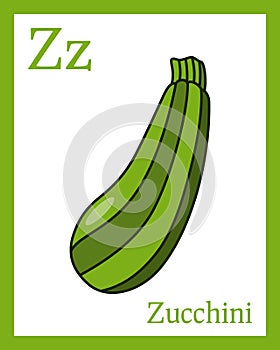 Learning the Alphabet Card - Zucchini