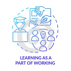 Learning as part of working blue gradient concept icon