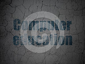Learning concept: Computer Education on grunge wall background