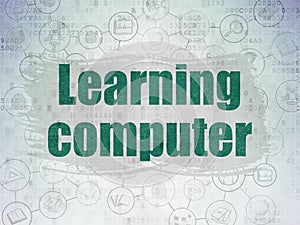 Learning concept: Learning Computer on Digital Data Paper background