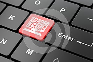 Learning concept: Computer Pc on computer keyboard background