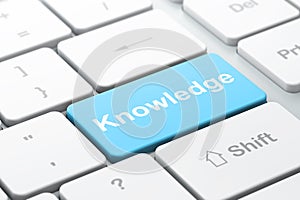 Learning concept: Knowledge on computer keyboard background