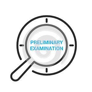 Learning Concept: Magnifying Optical Glass With Words Preliminary Examination