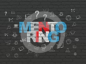 Learning concept: Mentoring on wall background
