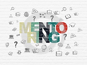 Learning concept: Mentoring on wall background