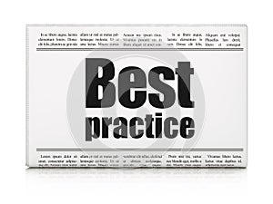 Learning concept: newspaper headline Best Practice