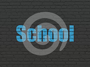 Learning concept: School on wall background