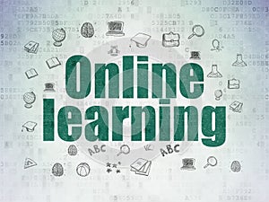Learning concept: Online Learning on Digital Data Paper background