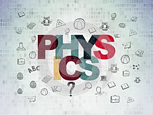 Learning concept: Physics on Digital Data Paper background