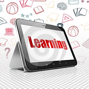Learning concept: Tablet Computer with Learning on display