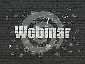 Learning concept: Webinar on wall background