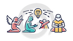 Learning, Creativity, and Knowledge Sharing through Reading, vector design Generative AI