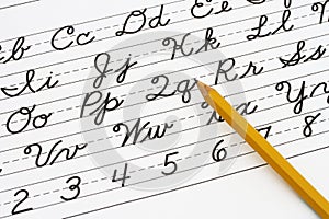 Learning cursive writing