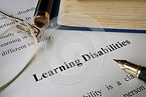 Learning disabilities. photo
