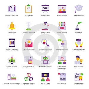 Learning and Education Flat Icons Pack