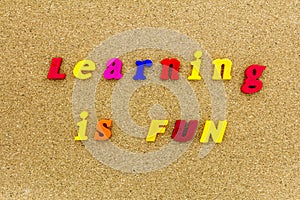 Learning fun message cork letters