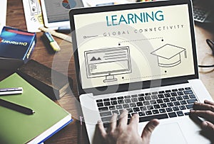 Learning Global Connectivity Technology Graphic Concept