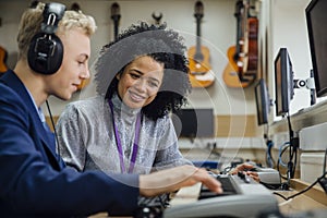 Learning Keyboard In Music Class