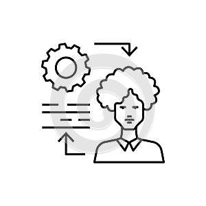 Learning, learning, man gear icon. Element of education line icon