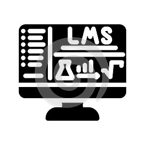 learning management system education platform glyph icon vector illustration