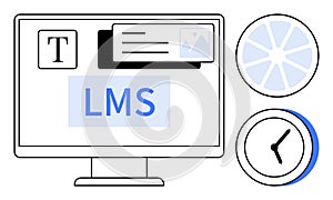 Learning Management System Interface with Time Management and Progress Visualization