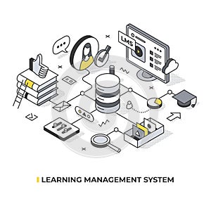 Learning Management System Isometric