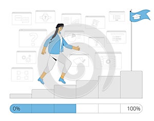 Learning management system. Vector flat illustration