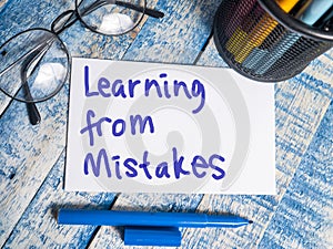 Learning from Mistakes, Motivational Words Quotes Concept