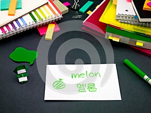 Learning New Language Making Original Flash Cards; Korean photo