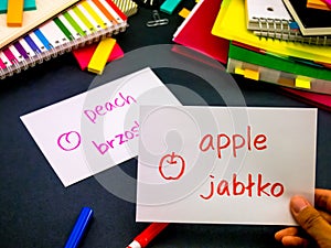 Learning New Language Making Original Flash Cards; Polish