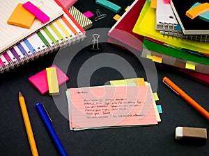 Learning New Language Writing Words Many Times on the Notebook;