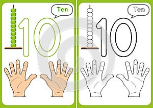 learning the numbers 0-10, Flash Cards, educational preschool activities