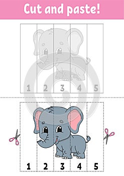 Learning numbers. Cut and play. Education developing worksheet. Game for kids. Activity page. Puzzle for children. Riddle for