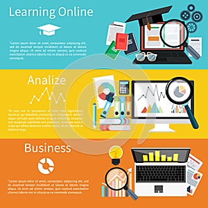 Learning online, analize and business