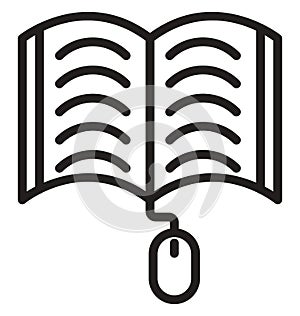 Learning, online line isolated vector icon can be easily modified and edit