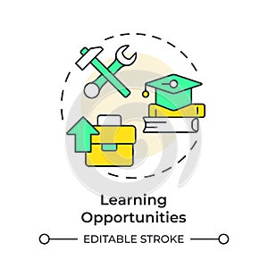 Learning opportunities multi color concept icon