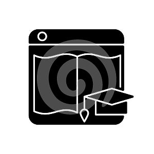 Learning platforms black glyph icon