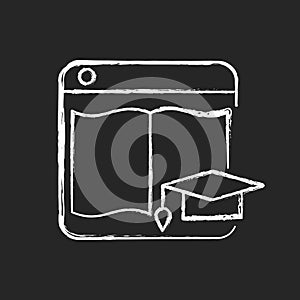 Learning platforms chalk white icon on dark background