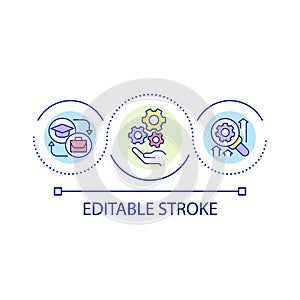 Learning process loop concept icon