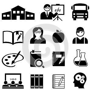 Learning, school and education icons