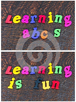 Learning spelling fun school letters alphabet