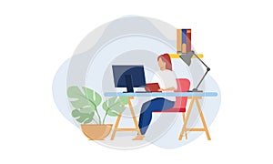 Learning, study online concept illustration