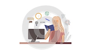 Learning, study online concept illustration