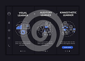 Learning styles onboarding vector template