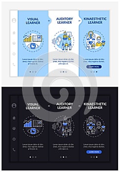 Learning styles onboarding vector template