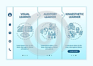 Learning styles onboarding vector template