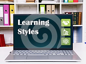 Learning Styles sign on the screen