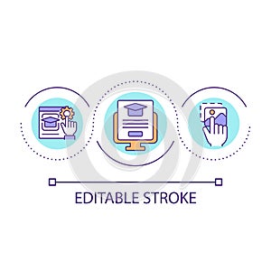 Learning system interface loop concept icon