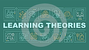 Learning theories text with creative thin linear icons