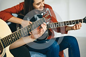 Learning to play the guitar